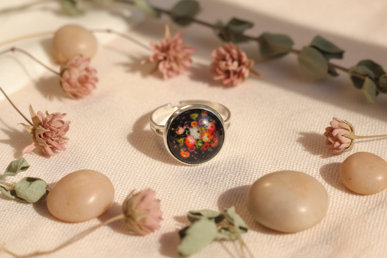 Cabochon Ring Flowers