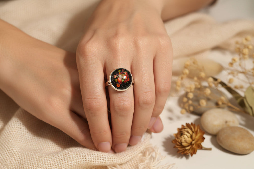 Cabochon Ring Flowers
