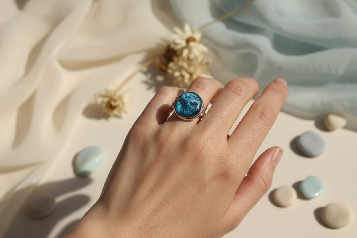 Cabochon Ring Blue