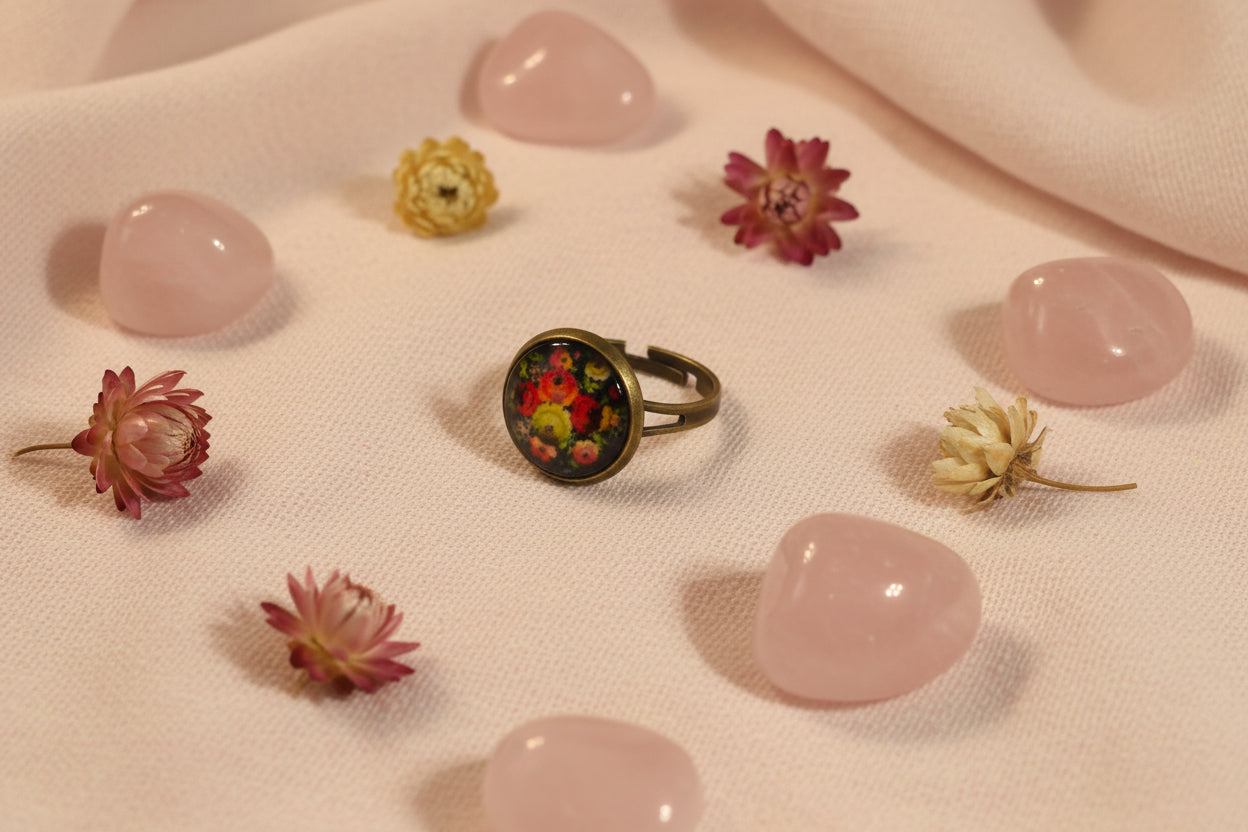 Cabochon Ring Flowers