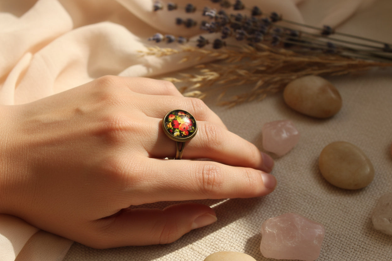 Cabochon Ring Flowers