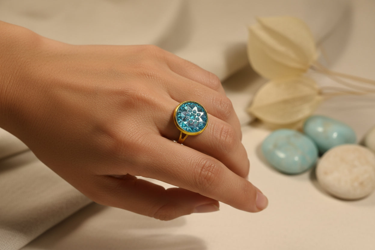 Cabochon Ring Blue
