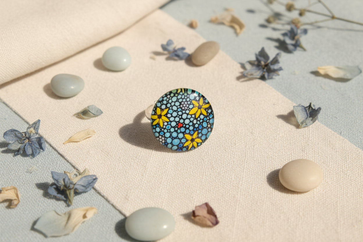 Cabochon Ring Flowers