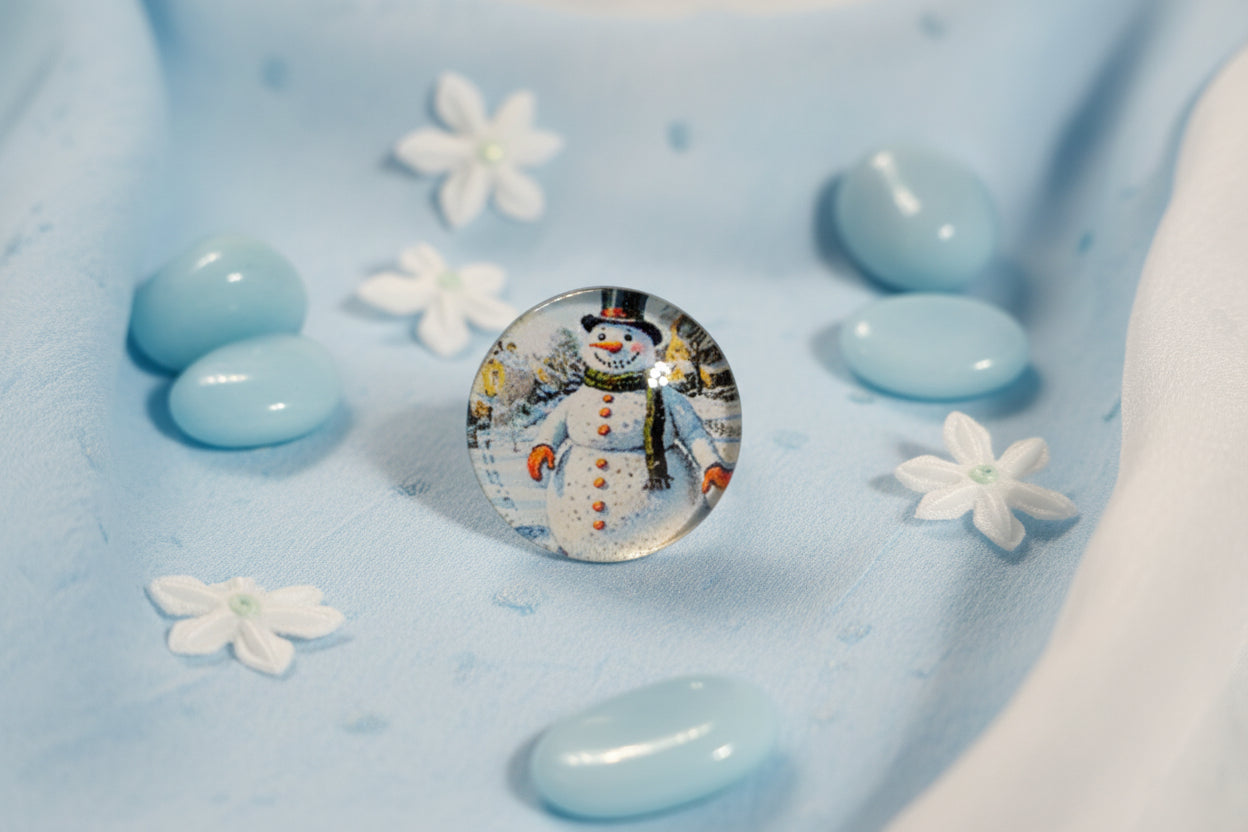 Cabochon Ring Snowman