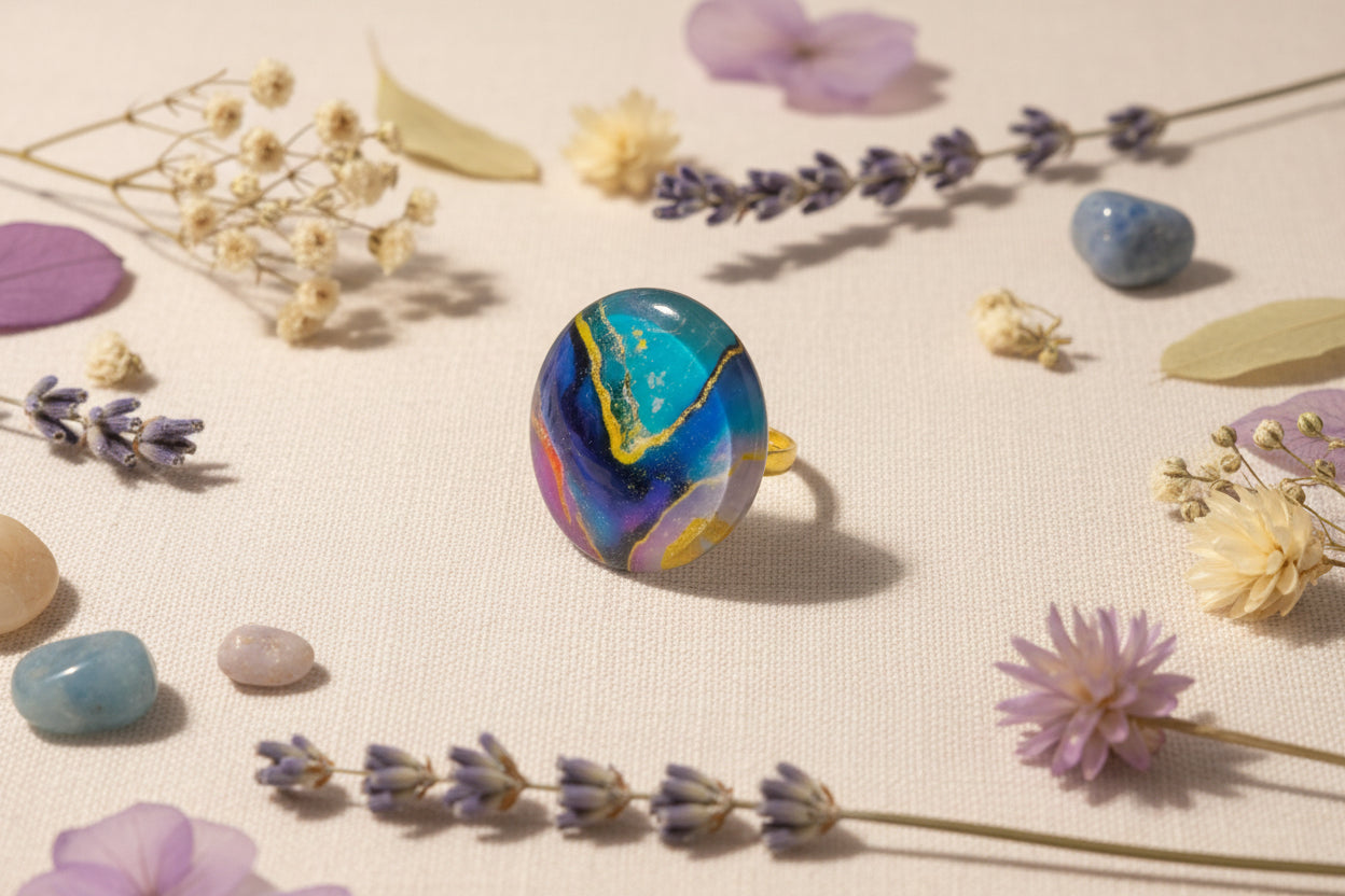 Cabochon Ring Colorful