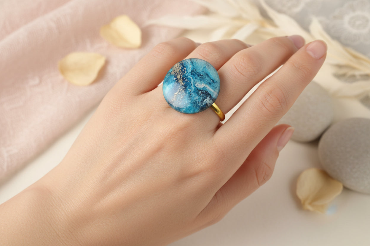 Cabochon Ring Blue