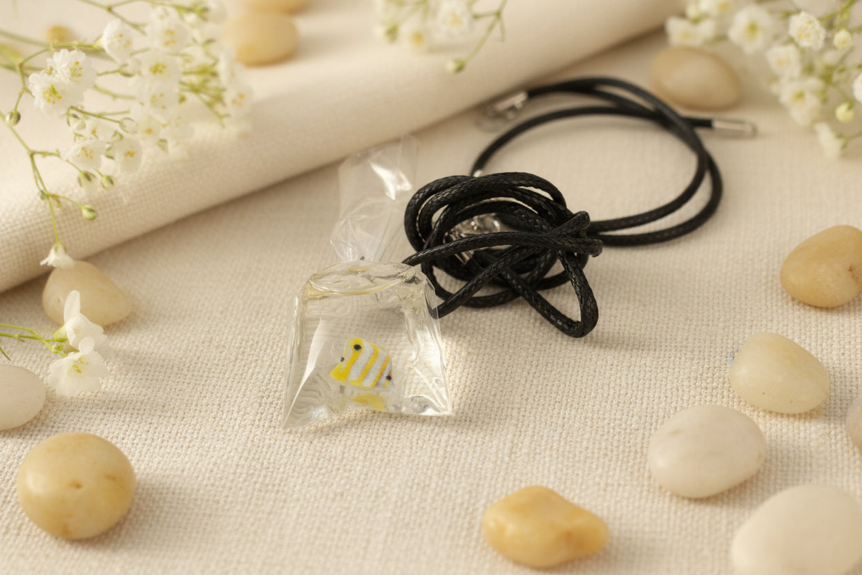 Plastic Necklace Yellow Fish