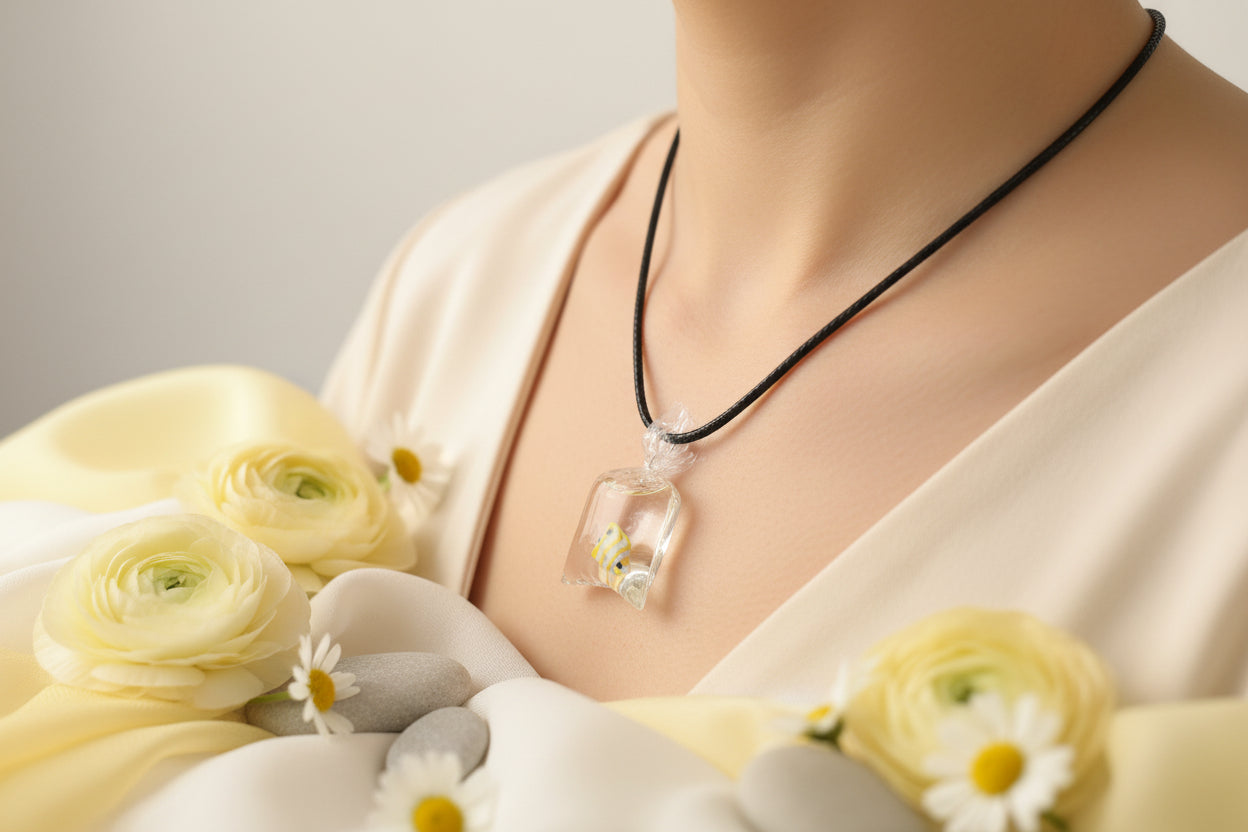 Plastic Necklace Yellow Fish