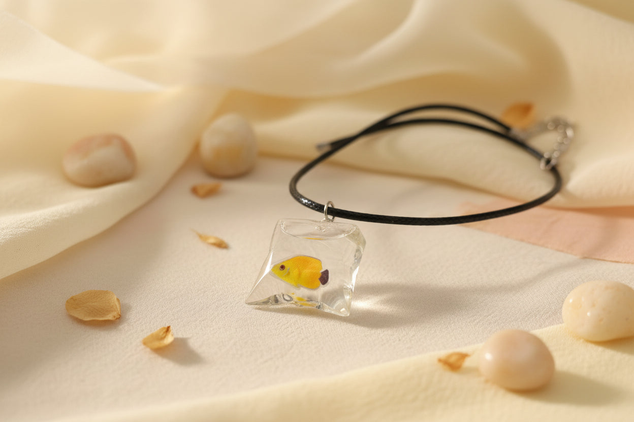 Plastic Necklace Orange Fish