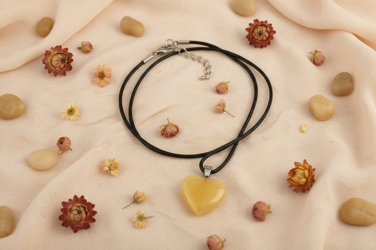 Plastic Necklace Heart Orange