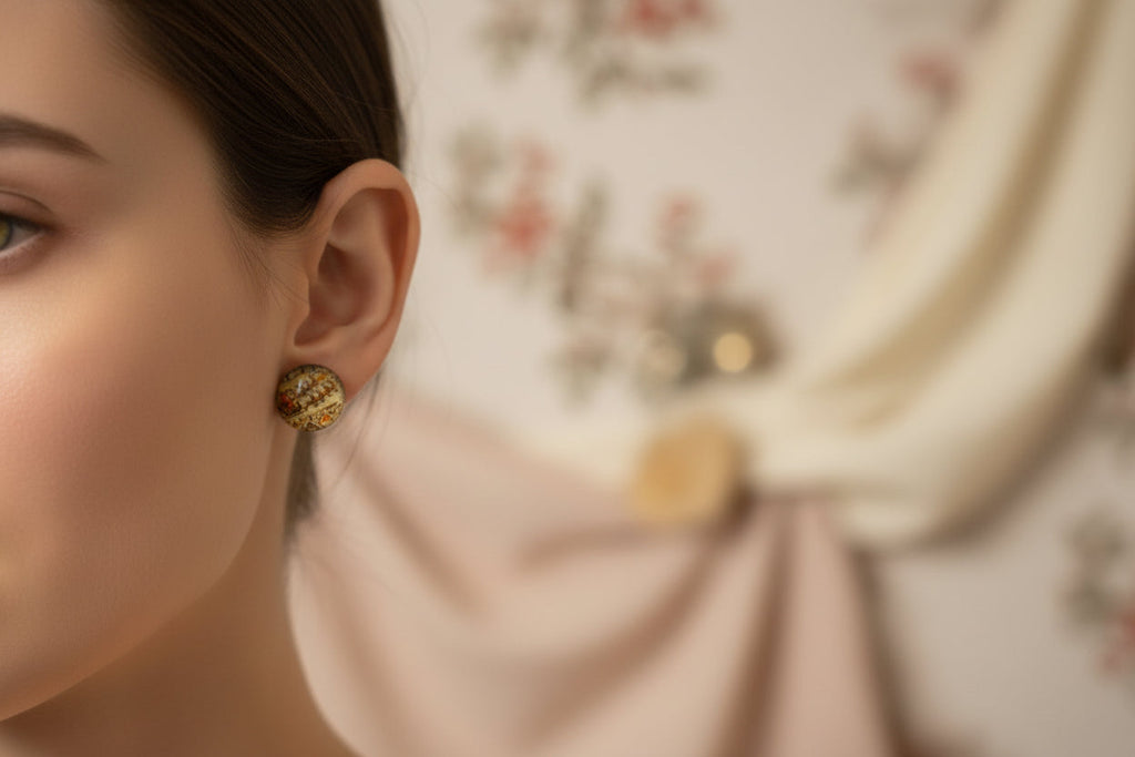 Cabochon Earring Christmas Sledge