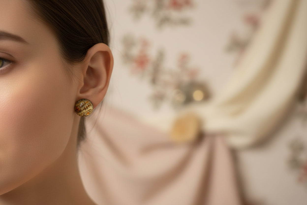 Cabochon Earring Christmas Sledge