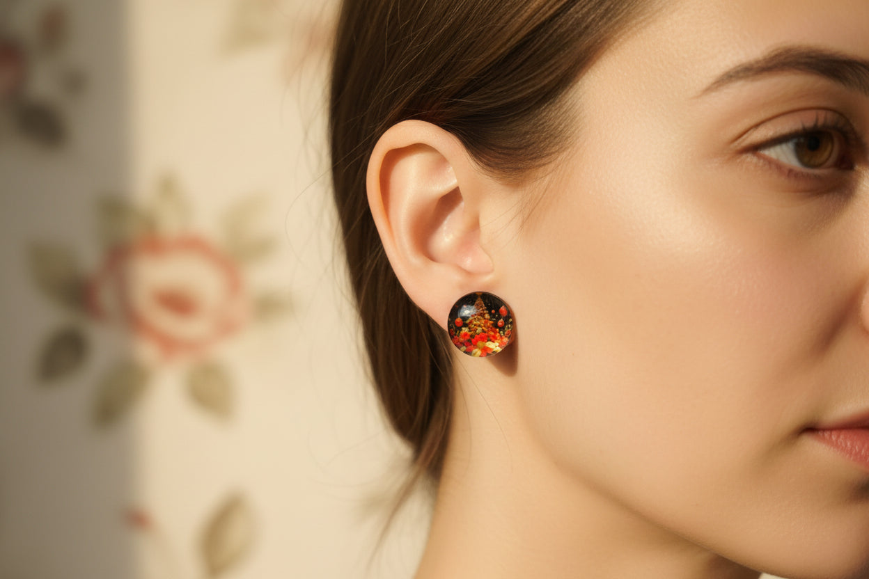 Cabochon Earring Christmas Tree