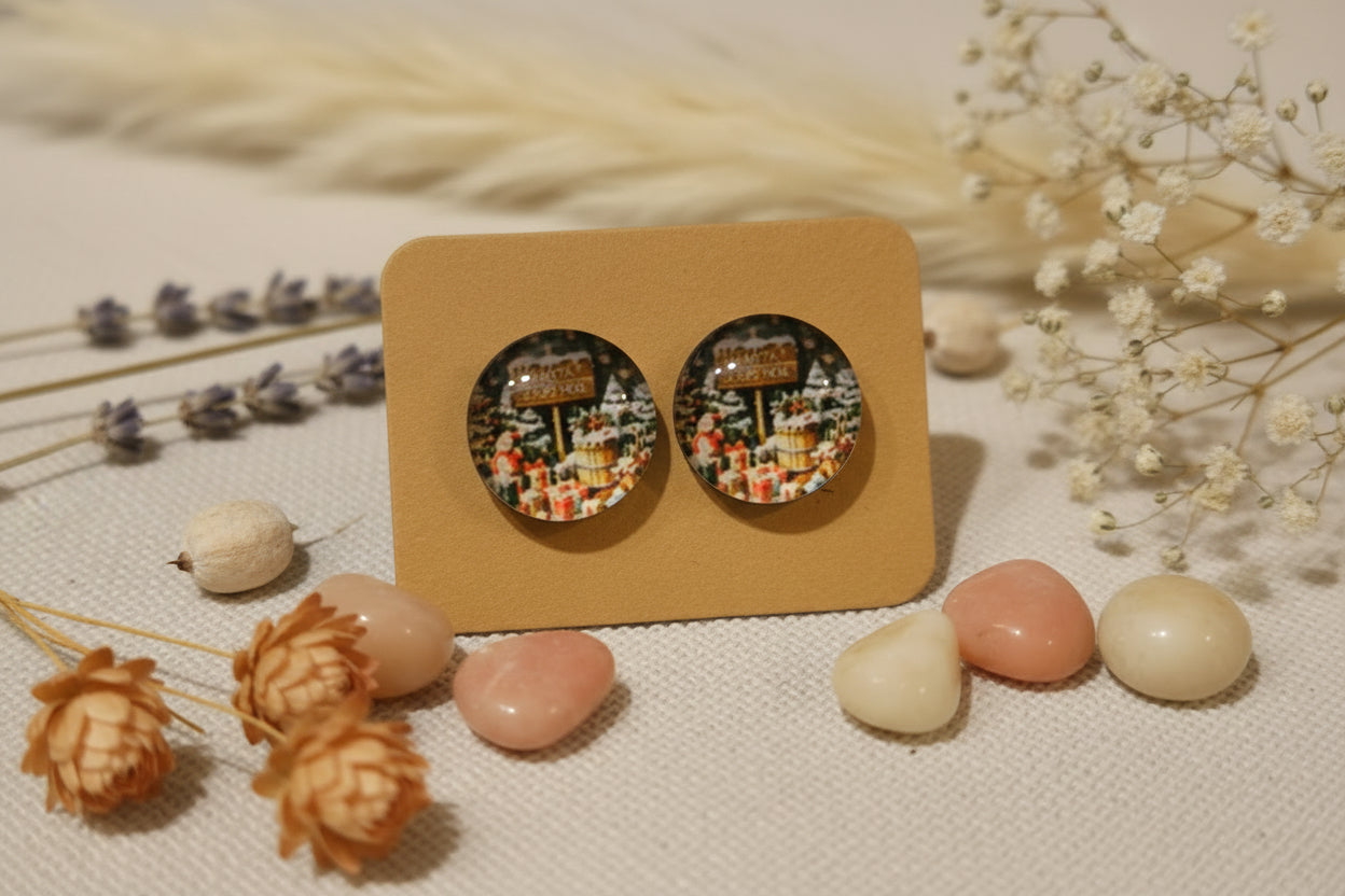 Cabochon Earring Christmas