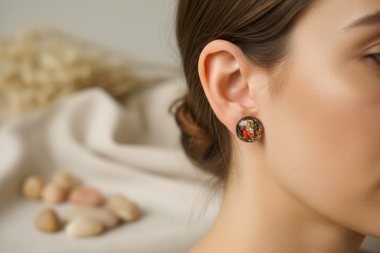 Cabochon Earring Christmas Nicolaus