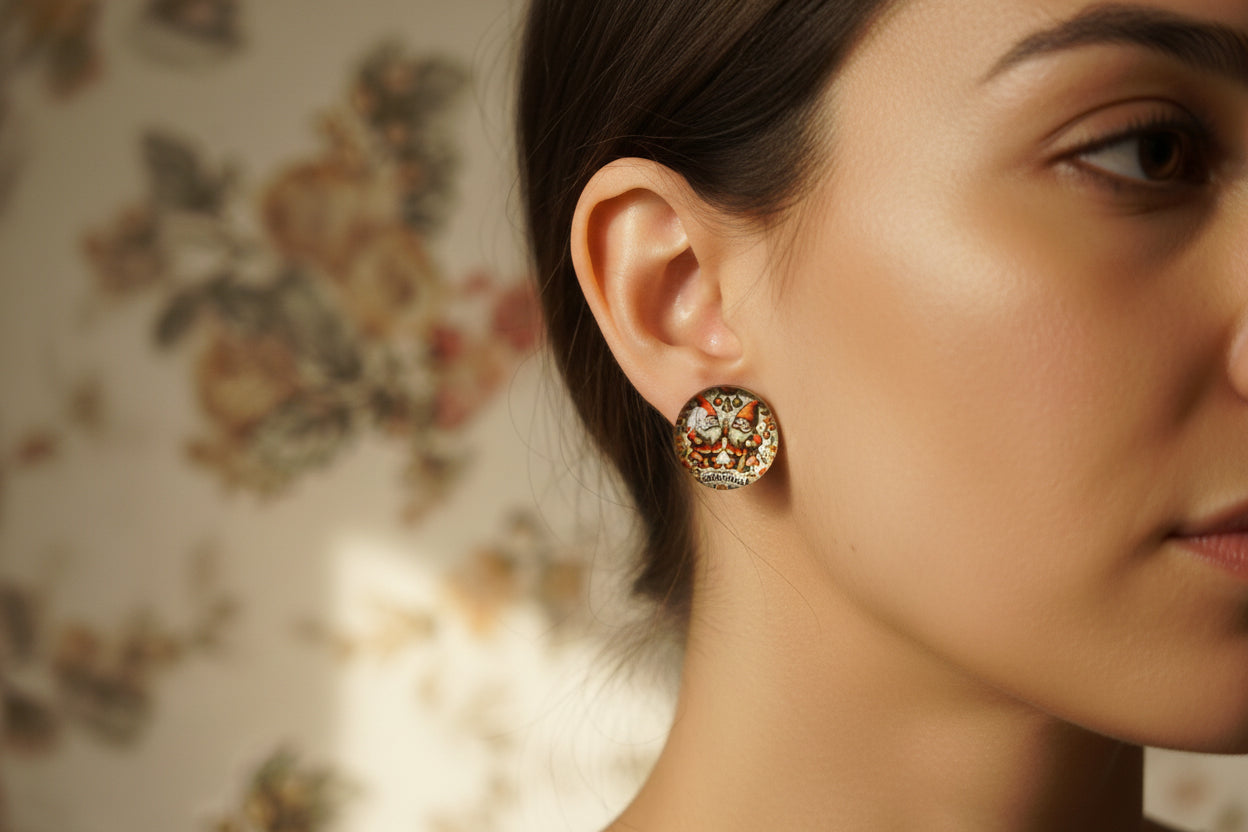 Cabochon Earring Christmas Gnomes