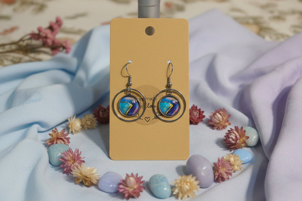 Cabochon Earring Hanging Circle