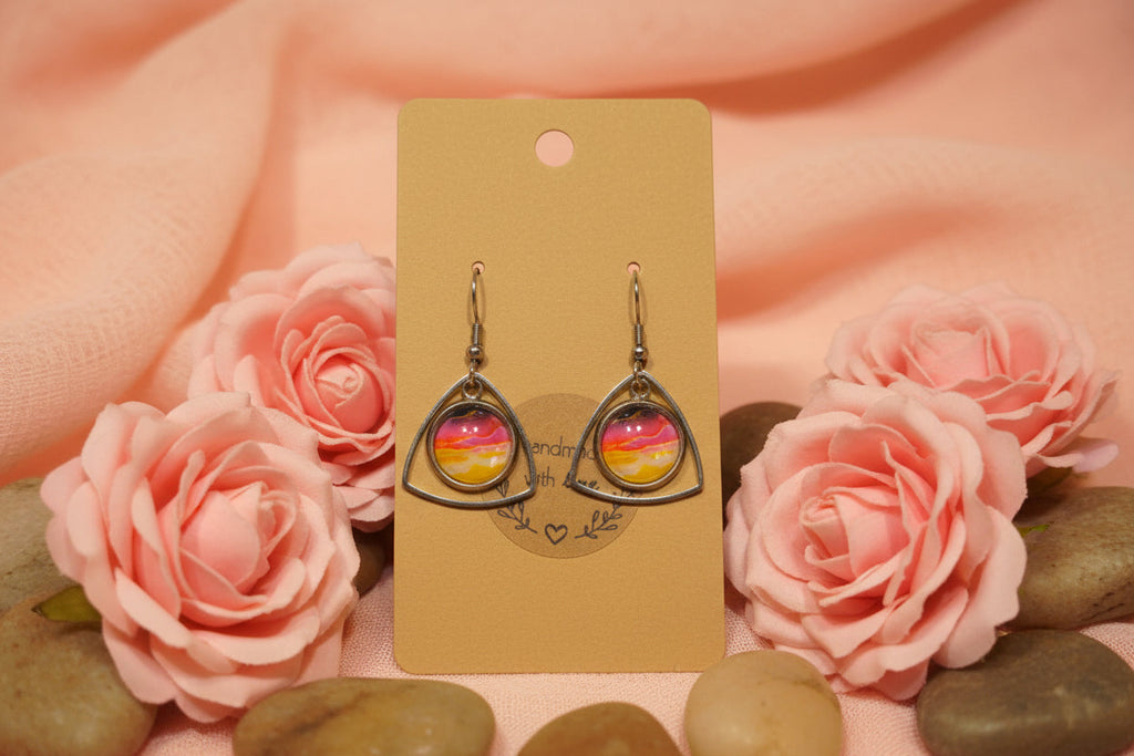 Cabochon Earring Hanging Triangle