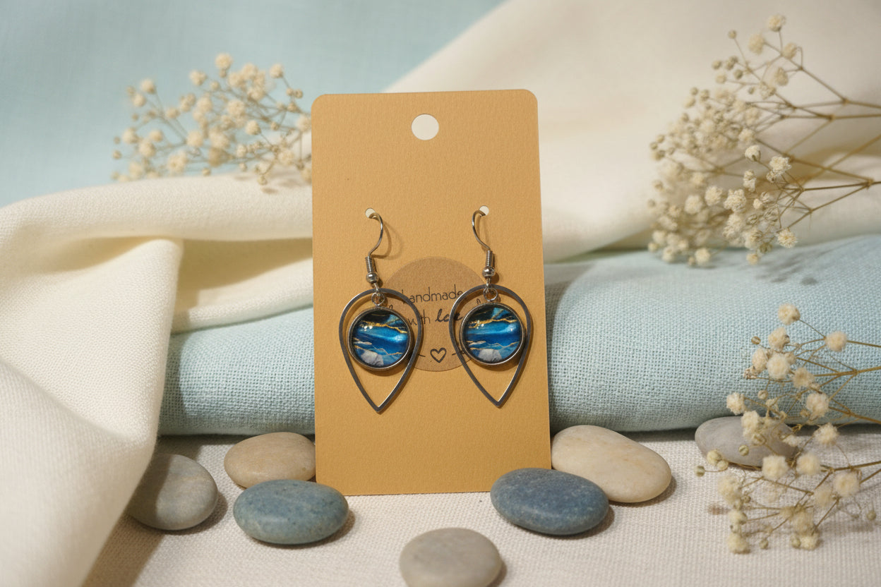 Cabochon Earring Hanging Drop
