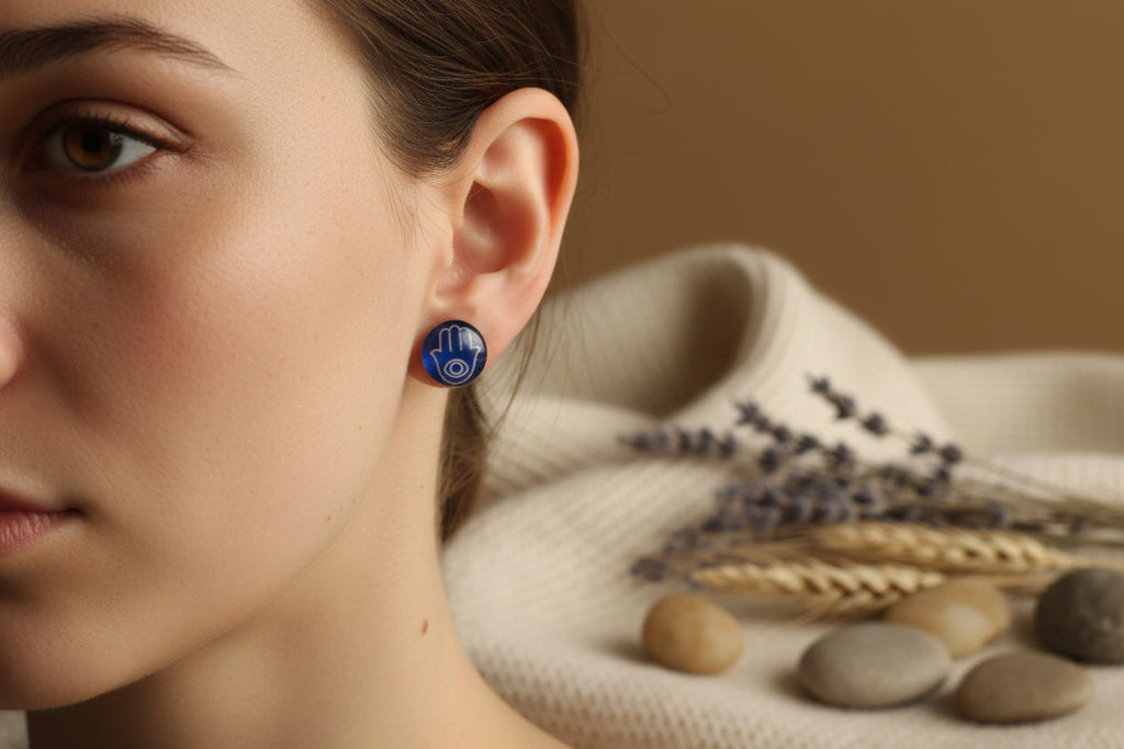 Cabochon Earring Mystical Palm