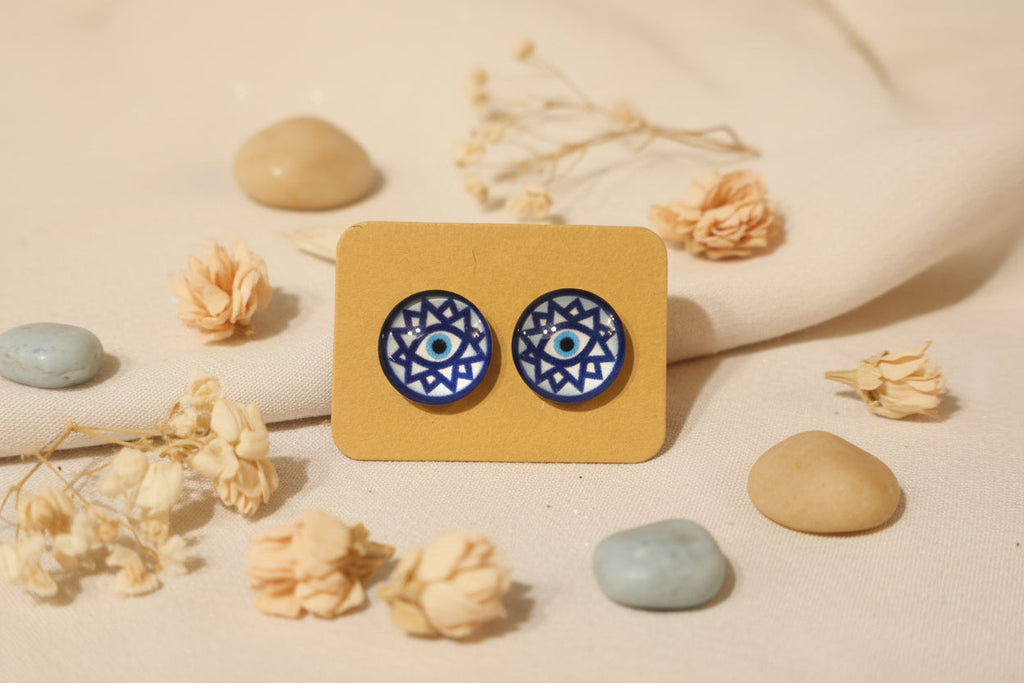 Cabochon Earring Mystical All Seeing Eye