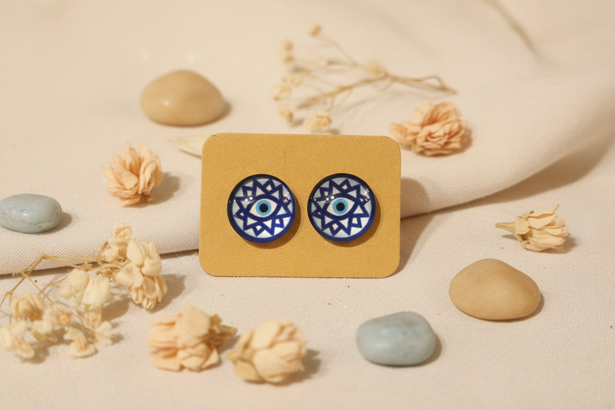 Cabochon Earring Mystical All Seeing Eye