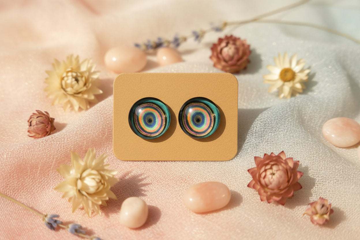 Cabochon Earring Mystical Deep