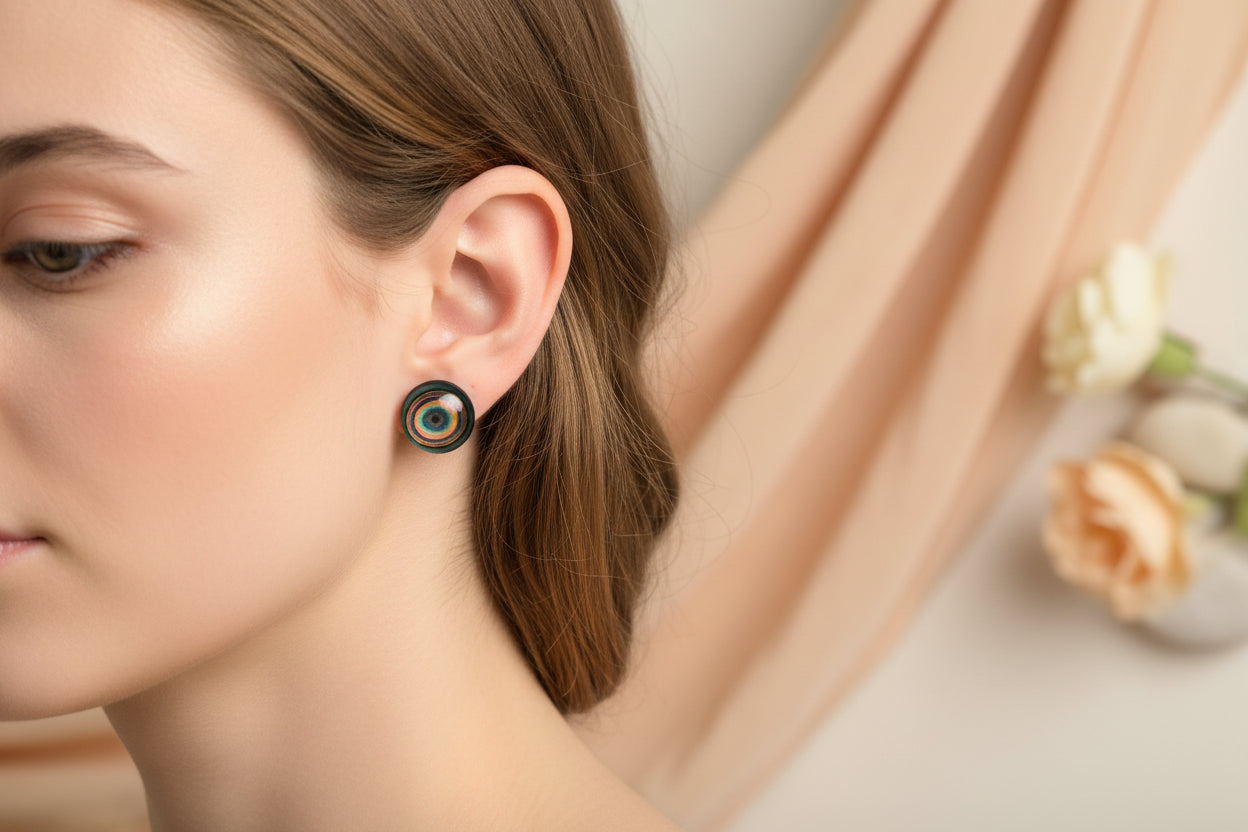 Cabochon Earring Mystical Deep