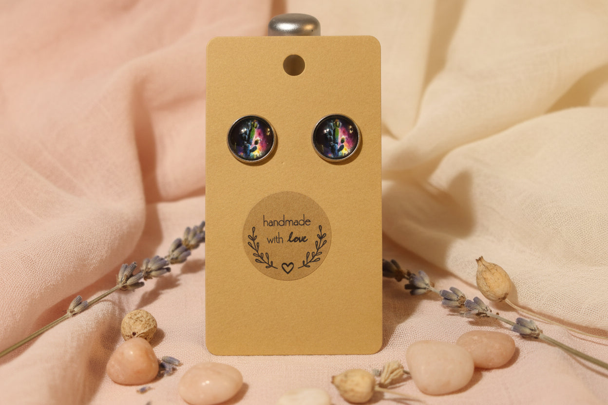 Cabochon Earring with Cactus