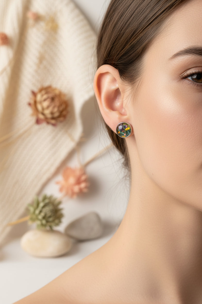 Cabochon Earring  Cactus