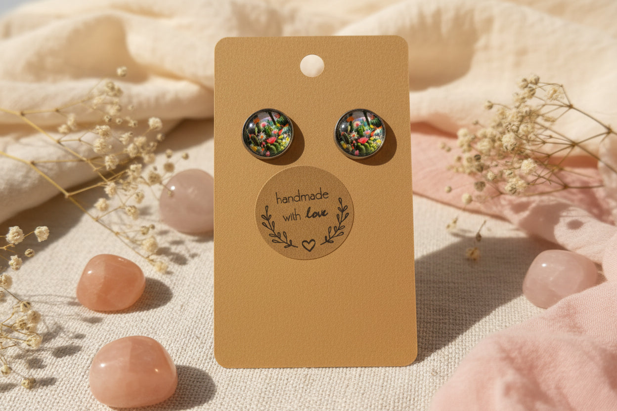 Cabochon Earring  Cactus