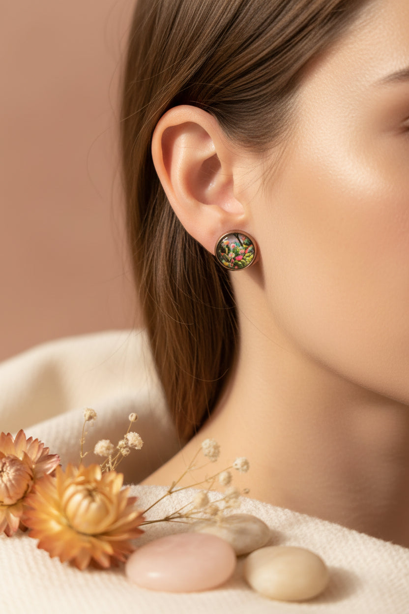 Cabochon Earring  Cactus