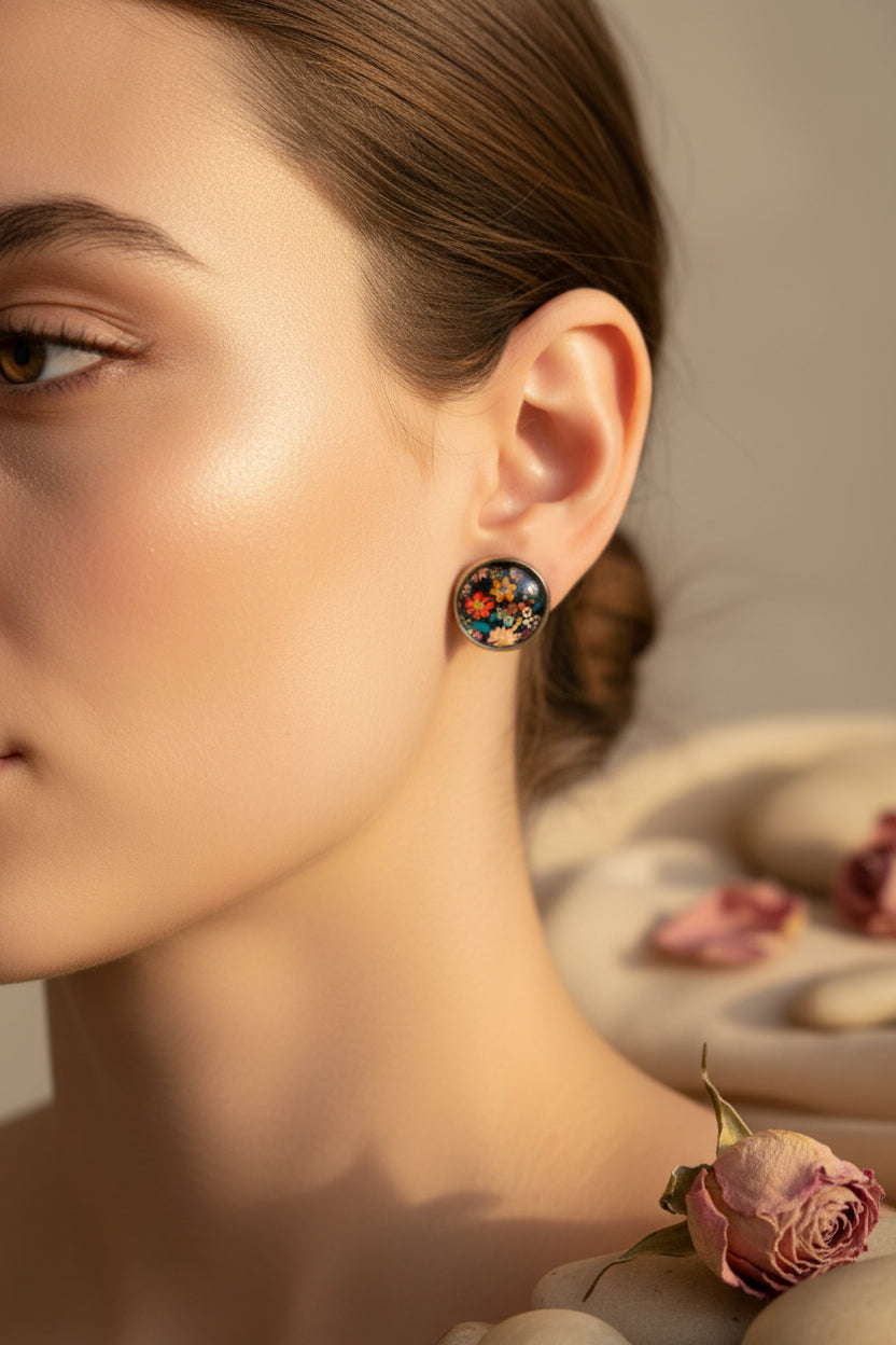Cabochon Earring Flowers