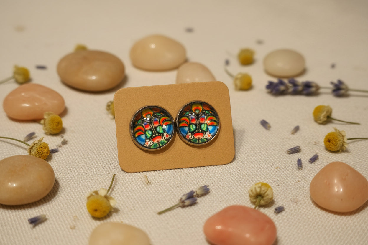 Cabochon Earring Flowers