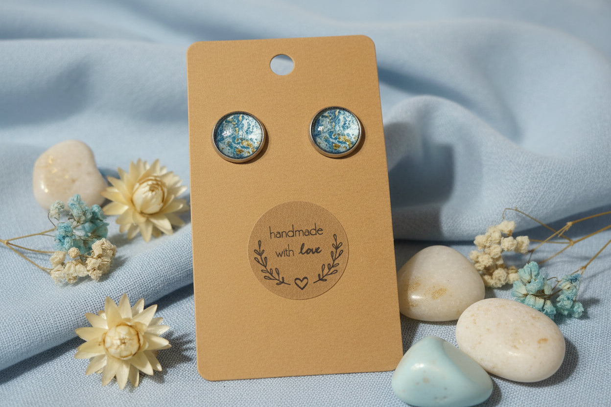 Cabochon Earring Mineral Style Earthlike