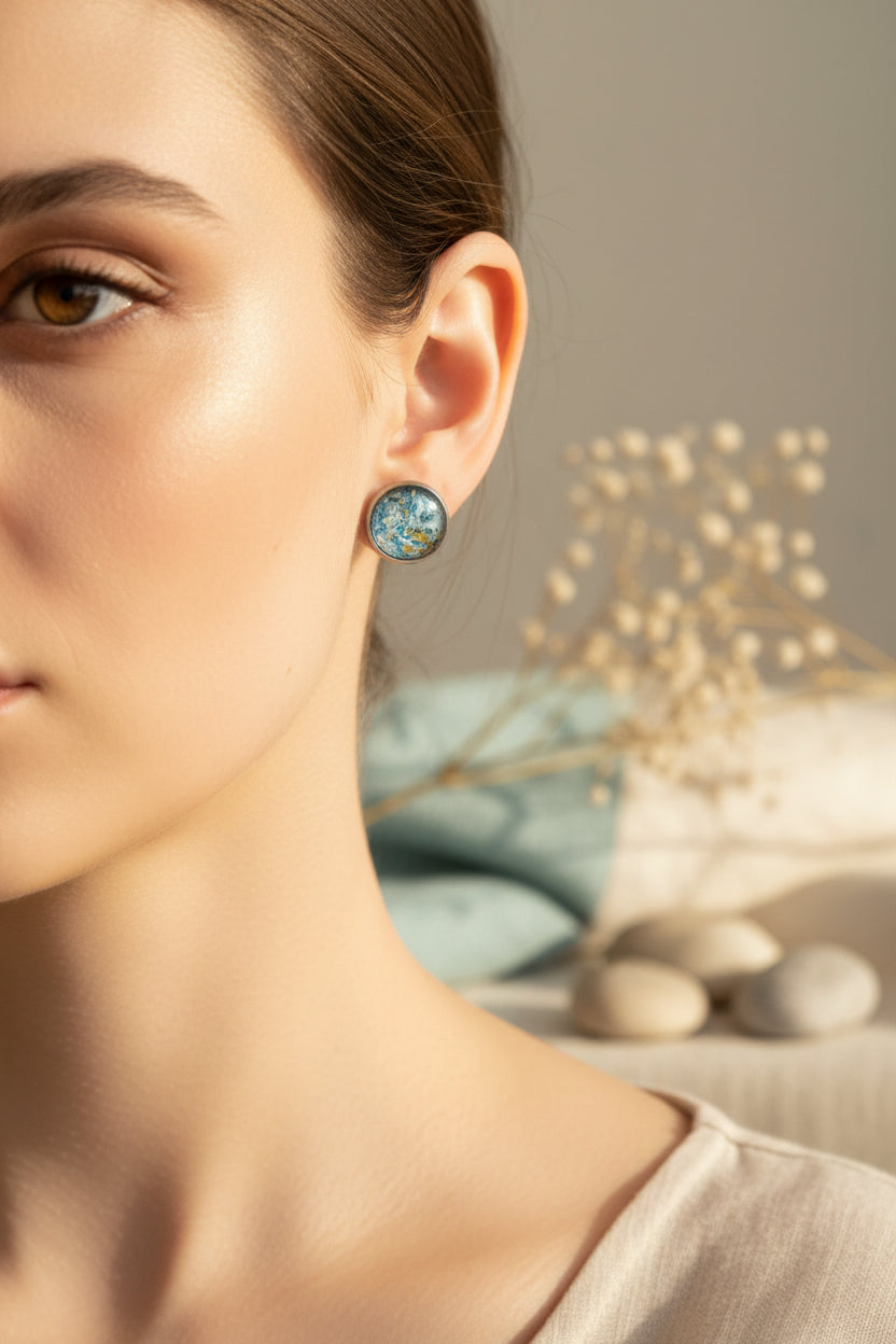 Cabochon Earring Mineral Style Earthlike