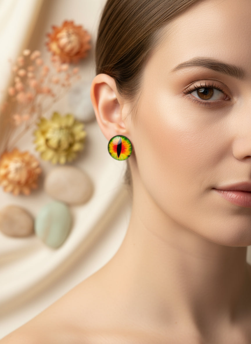 Cabochon Earring with Eye