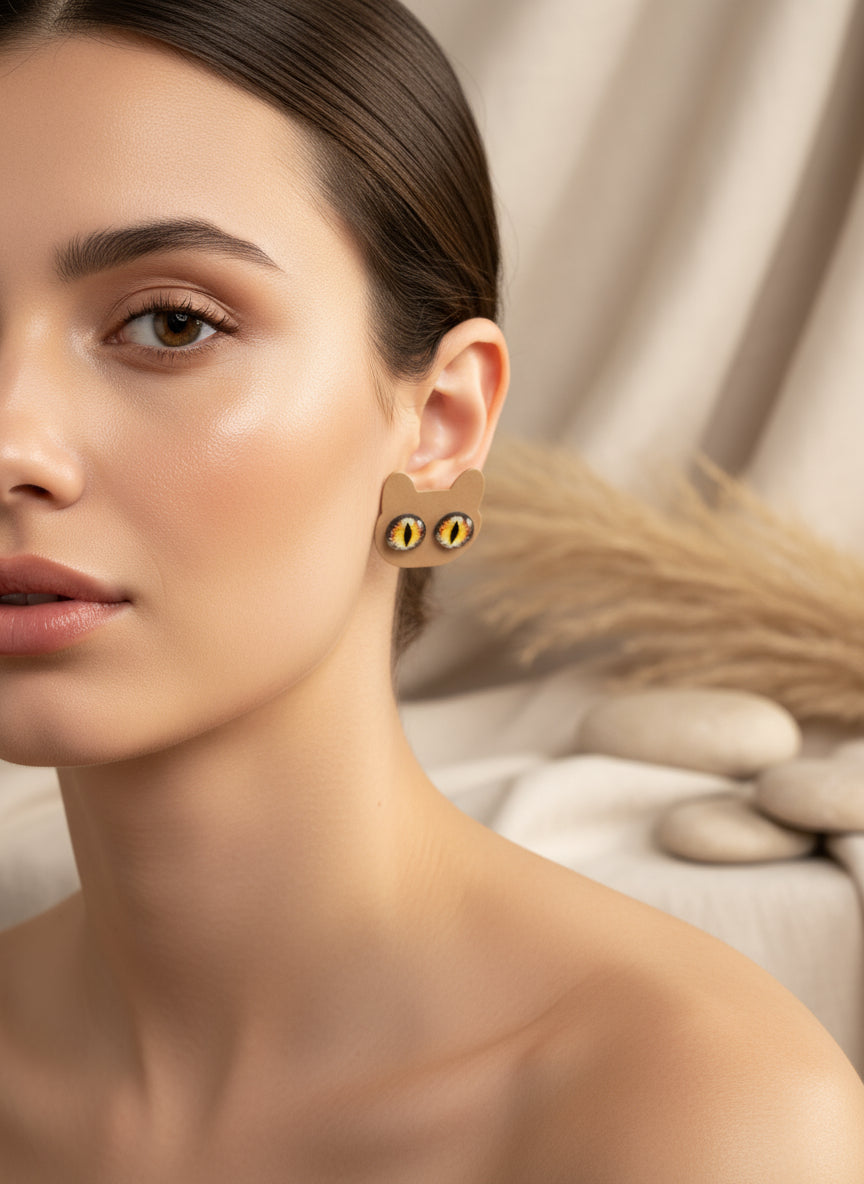 Cabochon Earring with Eye