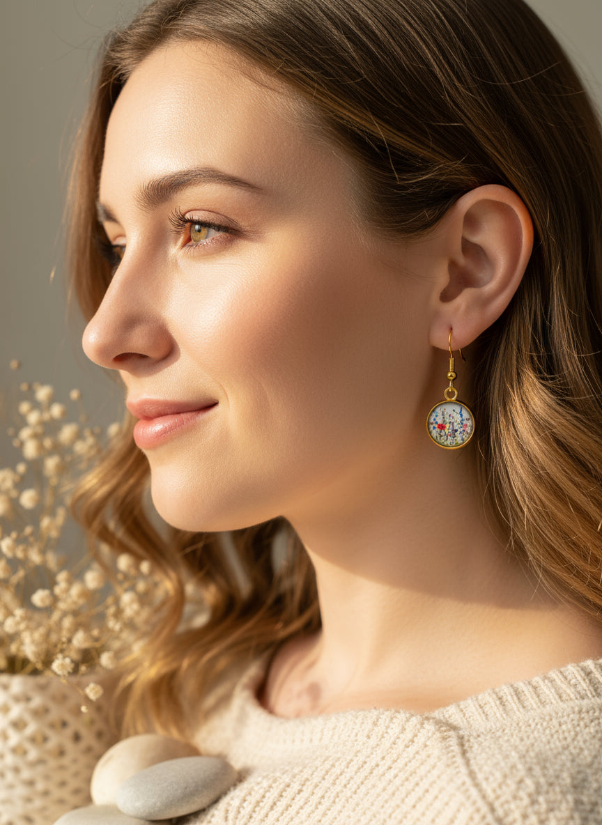 Cabochon Hanging Earring
