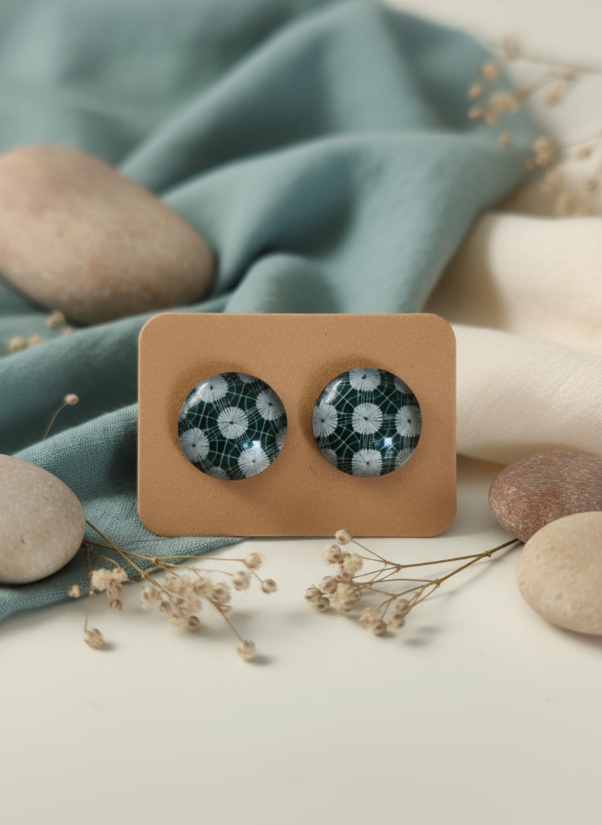 Cabochon Earring with Mandala