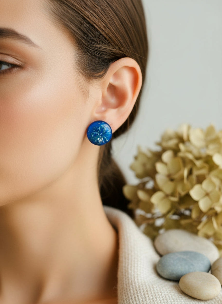 Cabochon Earring with Mandala