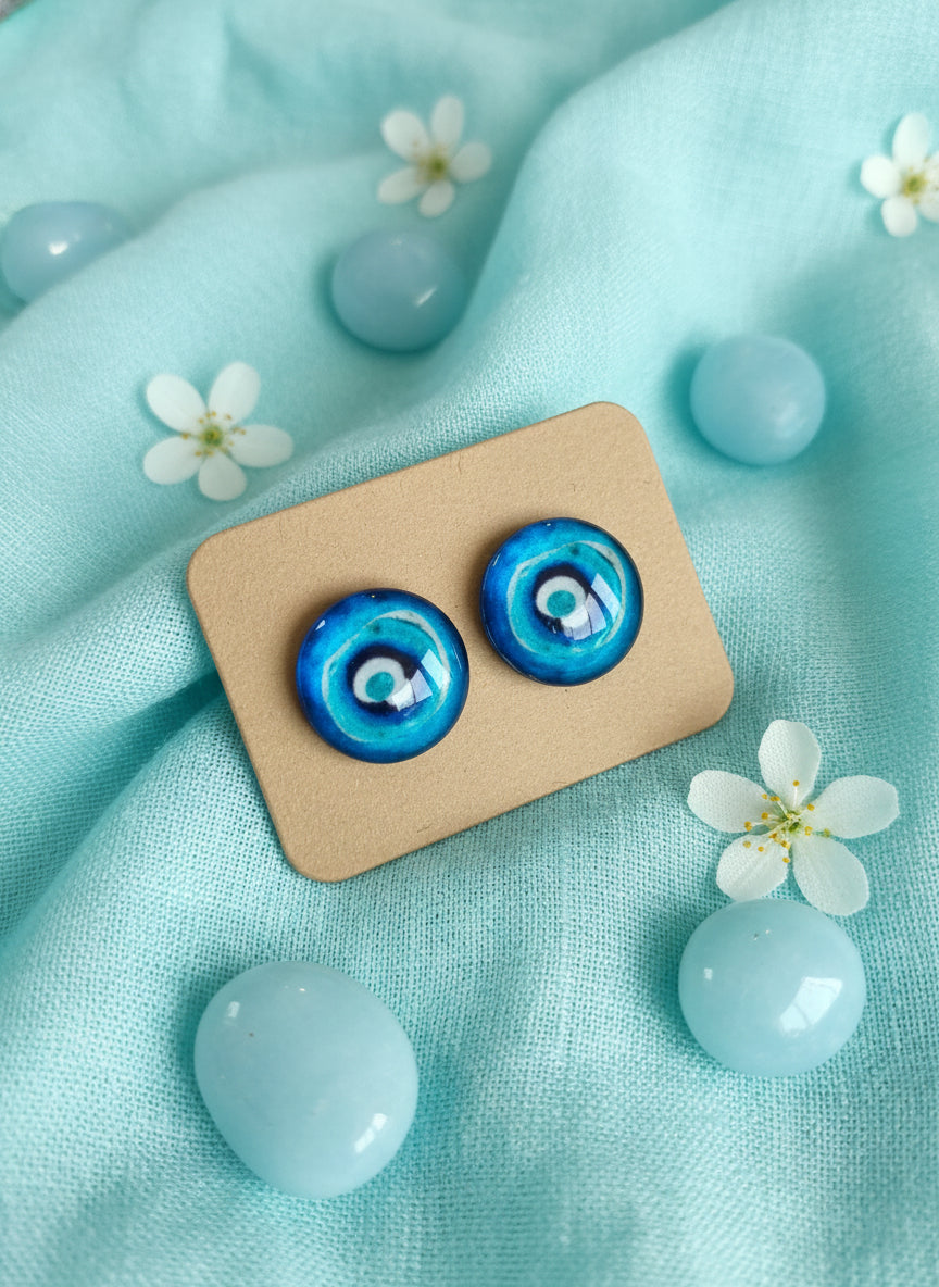 Cabochon Earring with Mandala