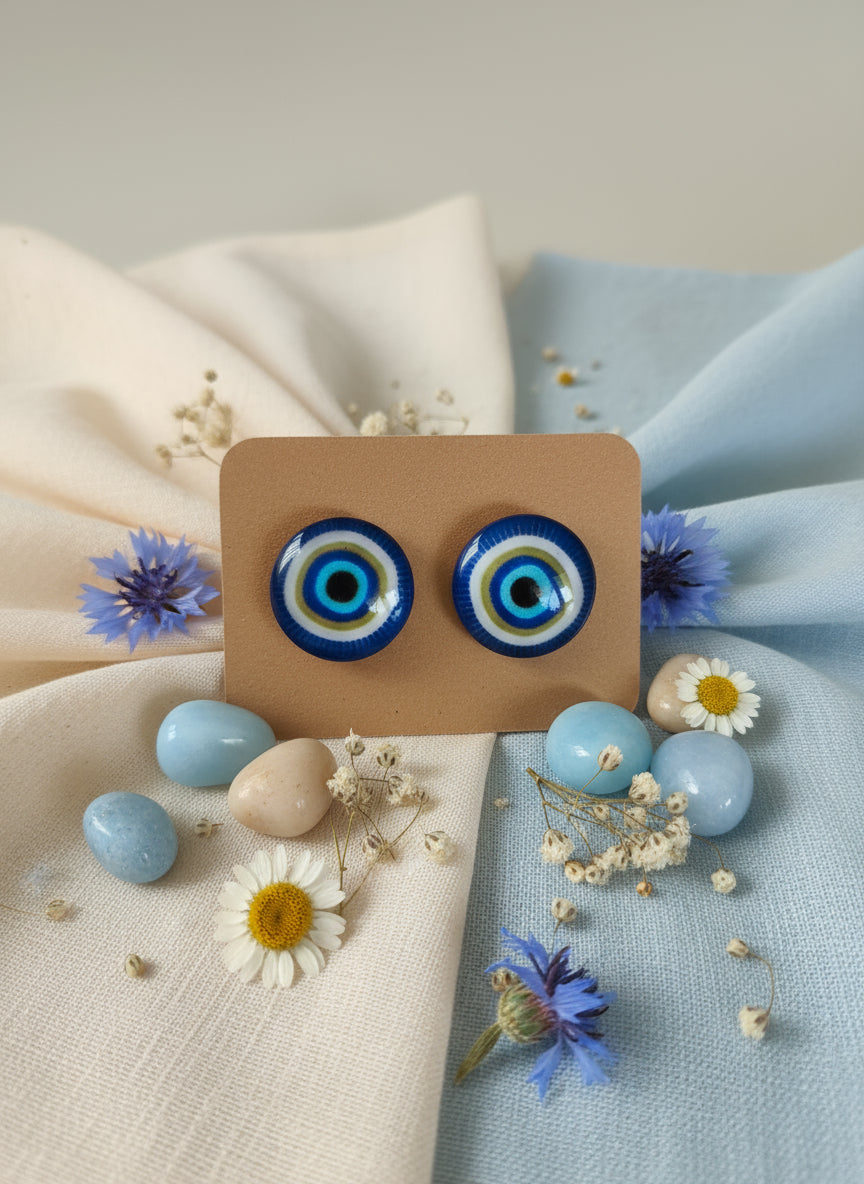 Cabochon Earring with Mandala