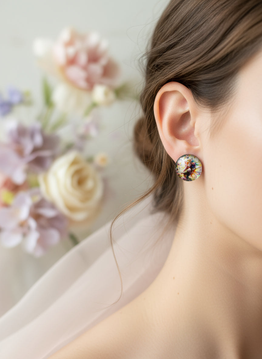 Cabochon Earring with Fairy