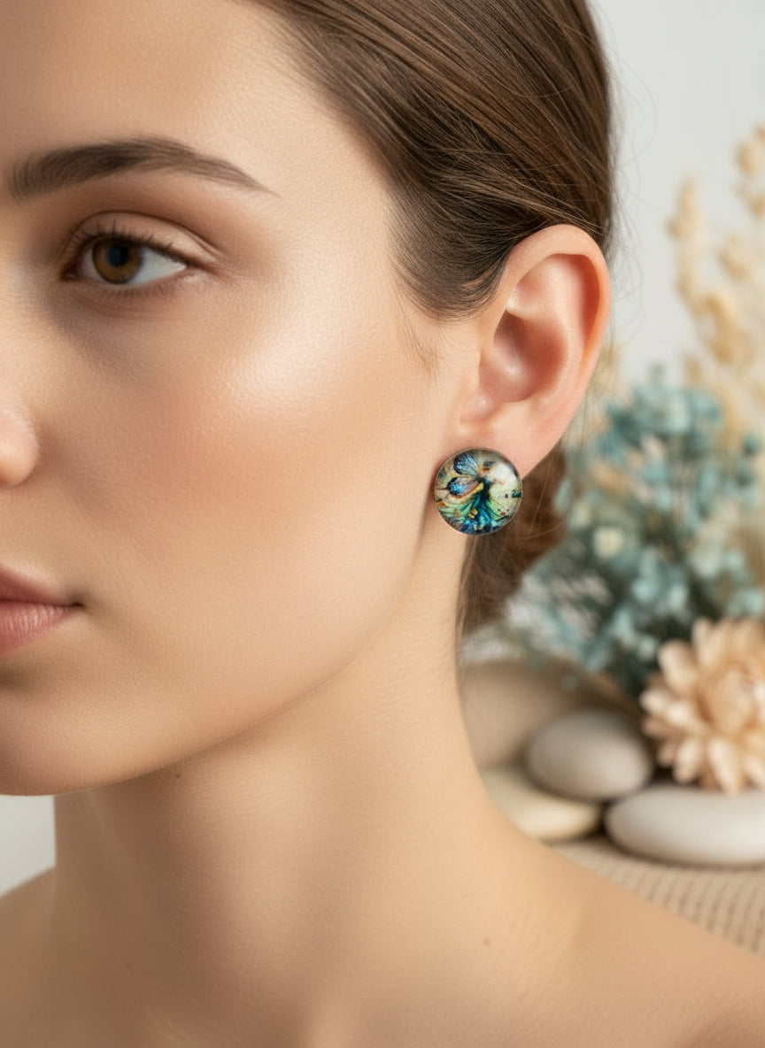 Cabochon Earring with Fairy