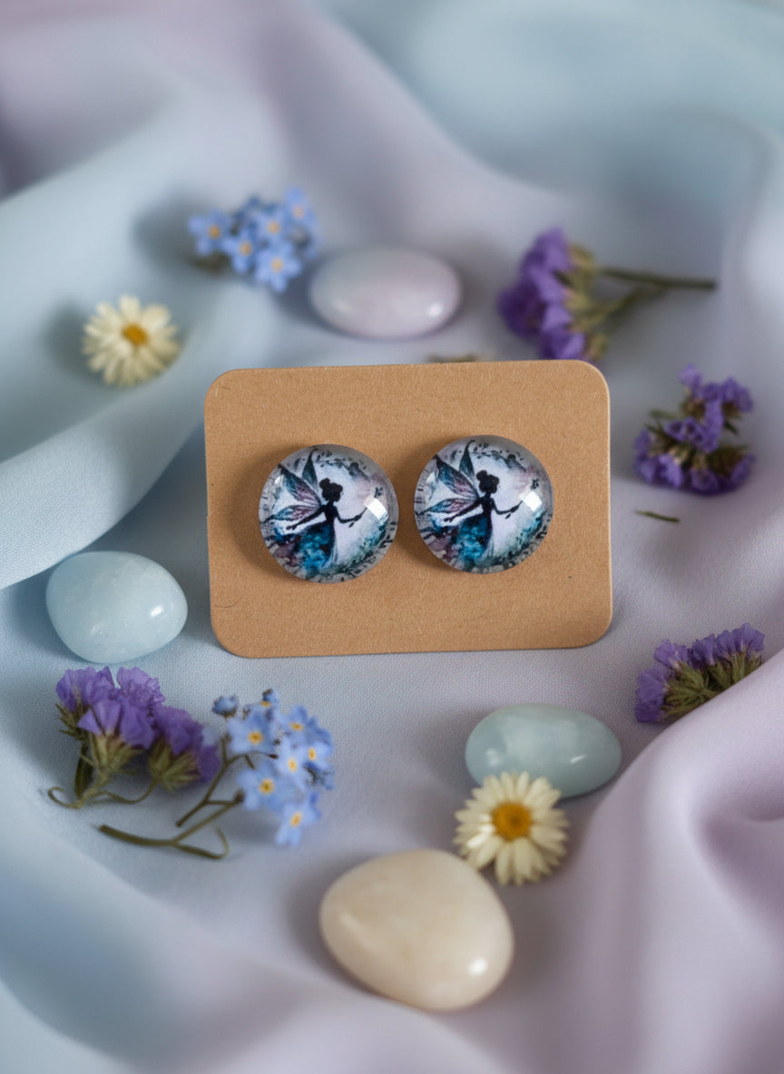 Cabochon Earring with Fairy
