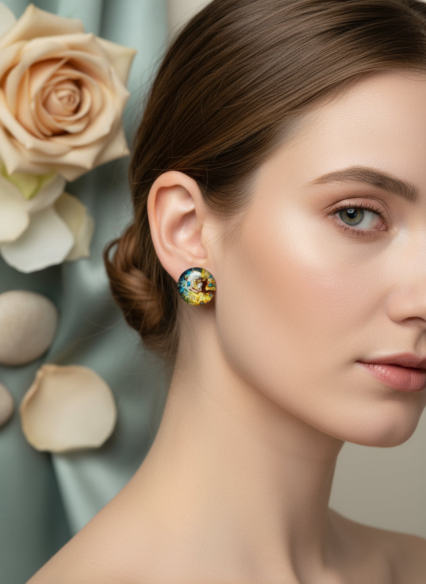 Cabochon Earring with Fairy