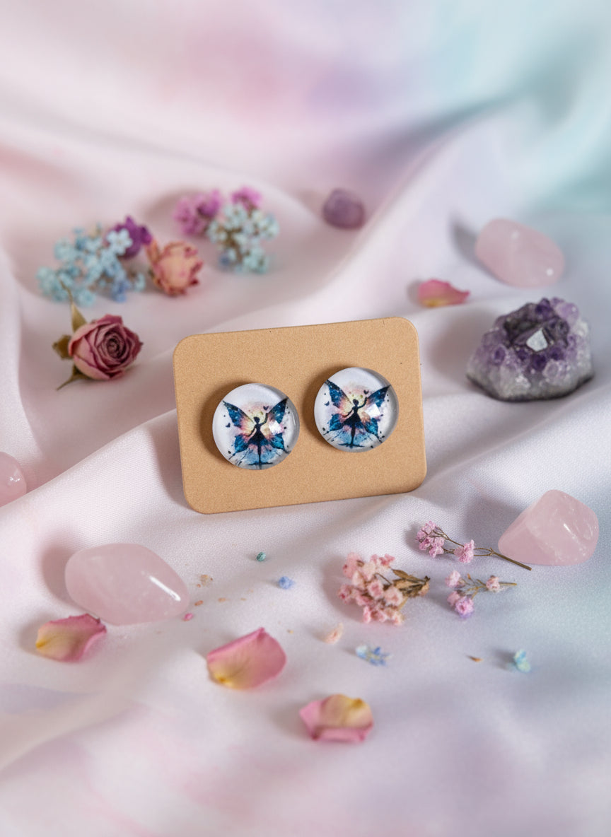 Cabochon Earring with Fairy