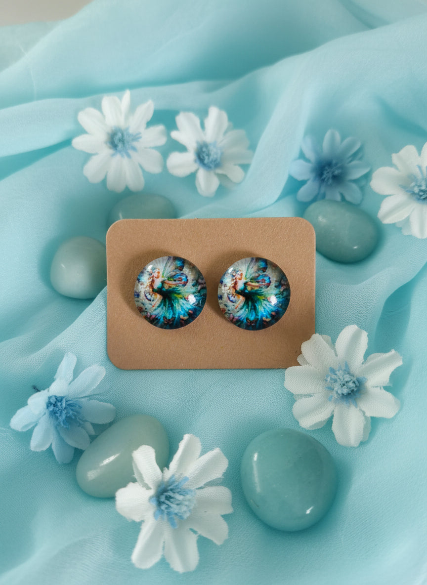 Cabochon Earring with Fairy