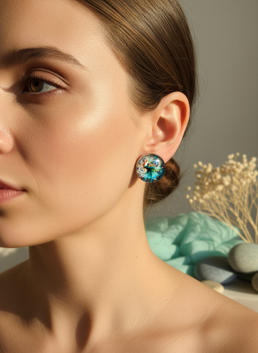 Cabochon Earring with Fairy